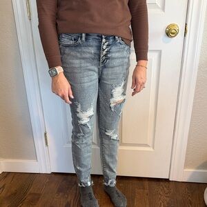 Judy Blue high rise Distressed Mineral wash skinny Jeans size 7/28